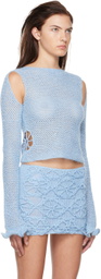 nastyamasha SSENSE Exclusive Blue Crocheted Sweater