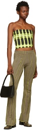 Helenamanzano SSENSE Exclusive Beige & Green Twist 3D Stripe Lounge Pants