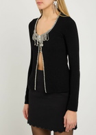 Rabanne Embellished Open-front Cardigan Black