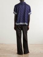 BODE - Camp-Collar Printed Silk-Voile Shirt - Blue