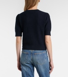 Frame Ladder pointelle cashmere cardigan