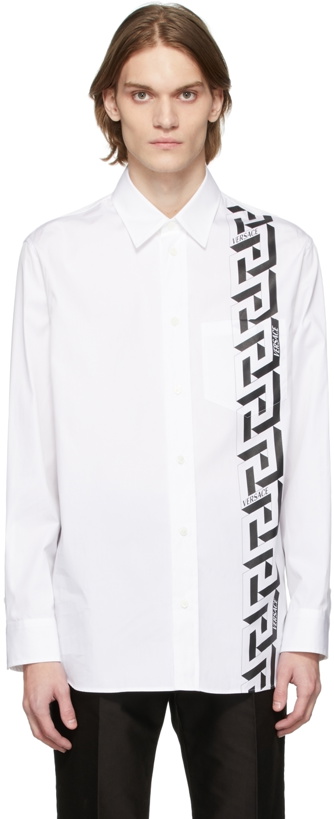 Photo: Versace White Greca Popeline Shirt