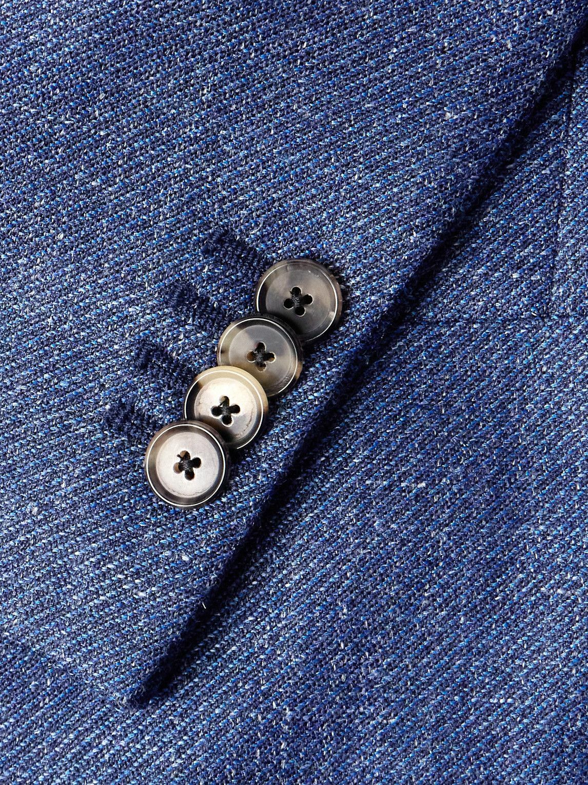 Caruso - Wool, Silk and Linen-Blend Blazer - Blue