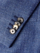 Caruso - Wool, Silk and Linen-Blend Blazer - Blue