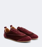 Jil Sander Etage suede-trimmed velvet sneakers
