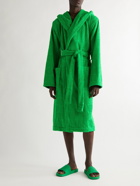 Bottega Veneta - Intrecciato Cotton-Terry Hooded Robe - Green