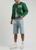 Ice Cream Logo Satin-shell Varsity Jacket Green
