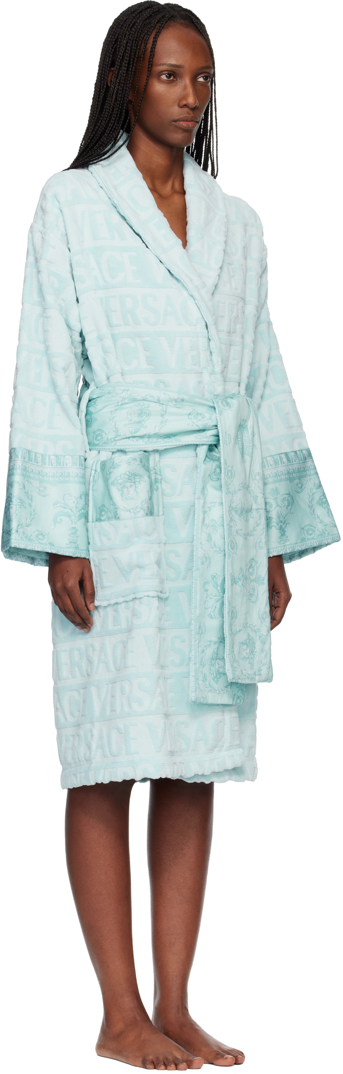 Versace Blue 'I Heart Baroque' Bathrobe