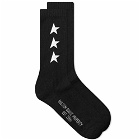 Golden Goose Men's Star Sock in Black/White