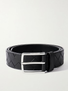 Bottega Veneta - 3.5cm Intrecciato Leather Belt - Black