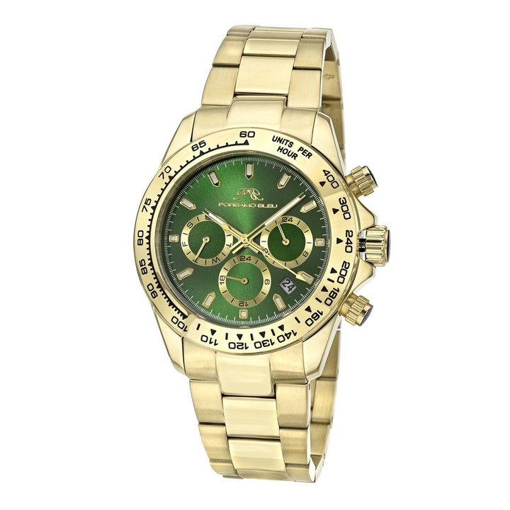 Photo: Porsamo Bleu Preston Chronograph Quartz Green Dial Mens Watch 1035BPRS