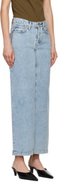 WARDROBE.NYC Blue Column Denim Maxi Skirt