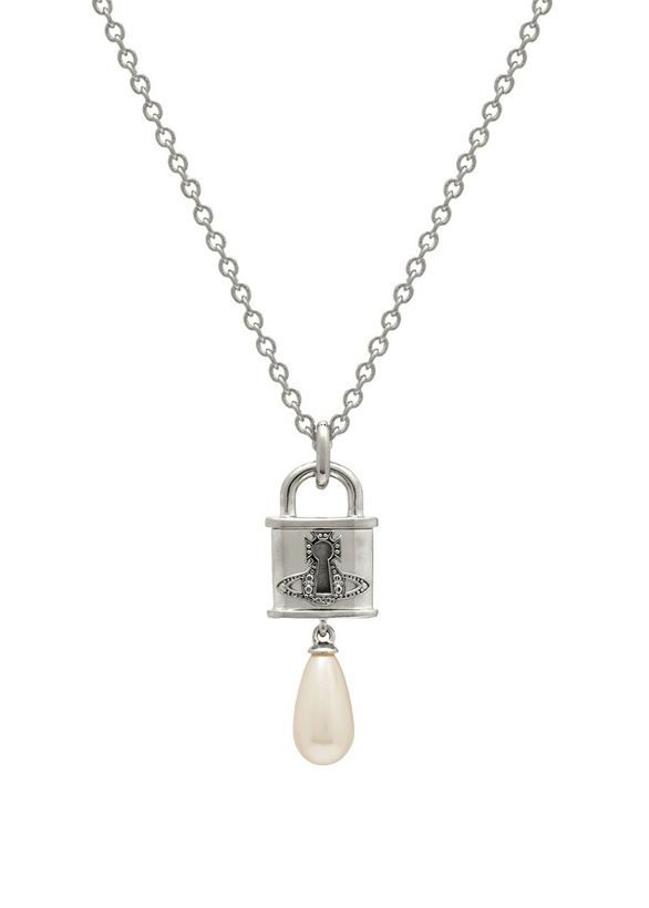 Photo: Vivienne Westwood Celestia Small Padlock Pendant Necklace - Silver - One Size