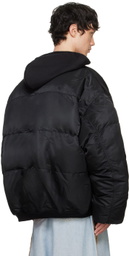 VETEMENTS Black Quilted Hooded Bomber Jacket
