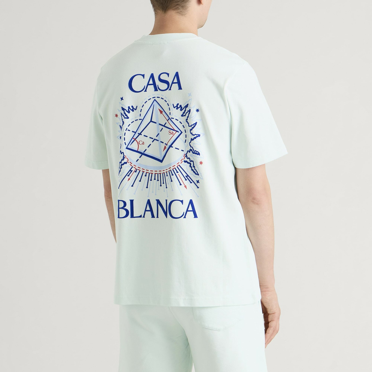 Casablanca Men's Celestial Pyramid Printed T-Shirt in Ice Blue