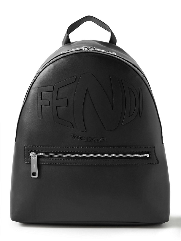 Photo: Fendi - Logo-Embossed Leather and Mesh Backpack