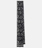 McQueen Skull pleated silk scarf