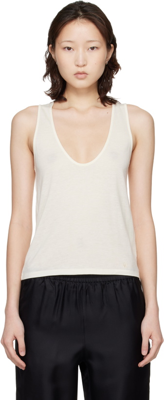 Photo: Loulou de Saison White Albia LDS U Neck Tank Top