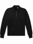 Kaptain Sunshine - Suvin Cotton-Jersey Half-Zip Sweater - Black