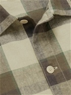 Folk - Gabe Checked Linen and Cotton-Blend Shirt - Brown