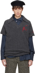 Vivienne Westwood Gray Logo Sweater Vest