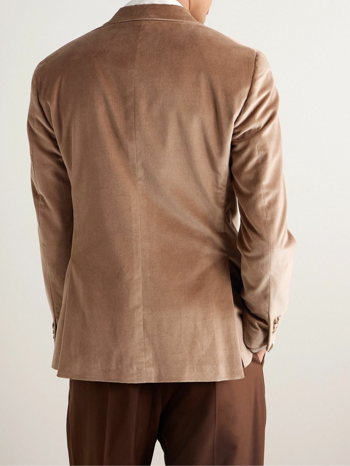 Boglioli - Slim-Fit Shawl-Lapel Cotton-Velvet Tuxedo Jacket - Brown