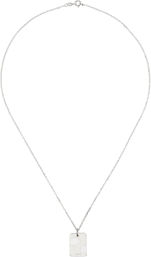 Photo: Ellie Mercer Silver & White Two Piece Dog Tag Necklace