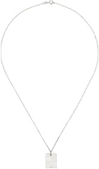 Ellie Mercer Silver & White Two Piece Dog Tag Necklace