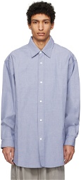 Hed Mayner Blue Twin Pleats Shirt