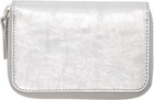 MM6 Maison Margiela Silver Numeric Leather Zip Wallet