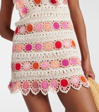 Anna Kosturova Bouquet floral cotton crochet minidress