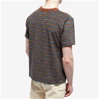 Howlin by Morrison Men's Howlin' Lost in Thought Towelling Stripe T-Shirt in Brown Mind