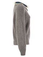 MC2 Saint Barth Calia - Ribbed Jumper With Velvet Collar And Bow