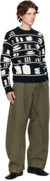 JW Anderson Black & White Crockery Jacquard Sweater