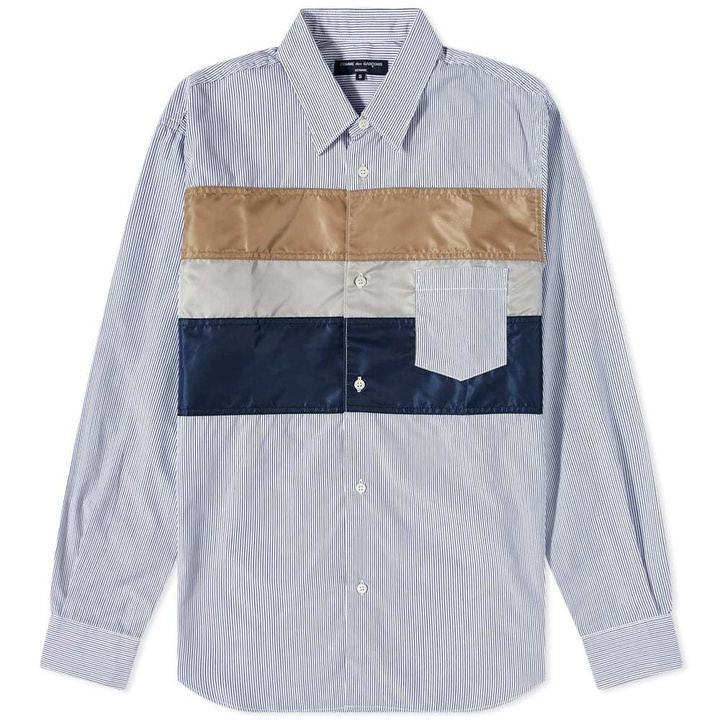 Photo: Comme des Garçons Homme Nylon Panel Striped Shirt