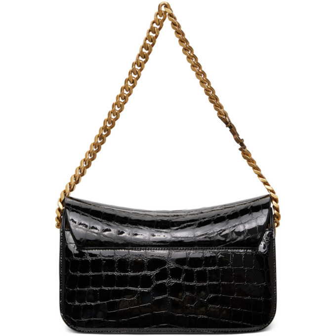 Saint laurent discount black crocodile bag