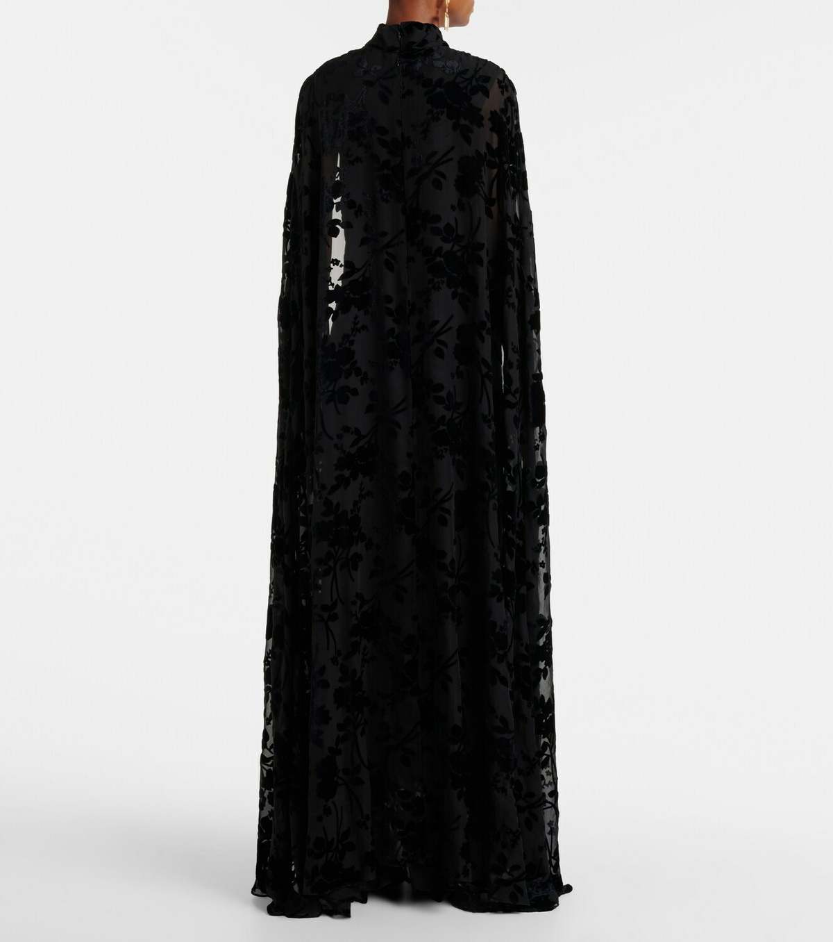Rodarte Caped floral velvet devoré gown