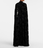 Rodarte Caped floral velvet devoré gown