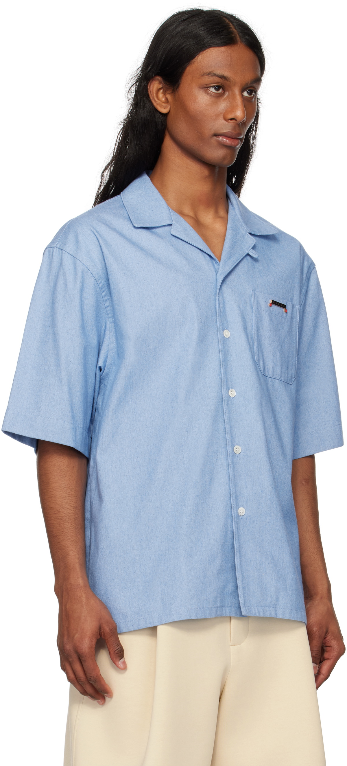 Marni Blue Denim Bowling Shirt Marni