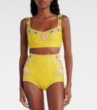 Clio Peppiatt Marina embellished high-rise micro shorts