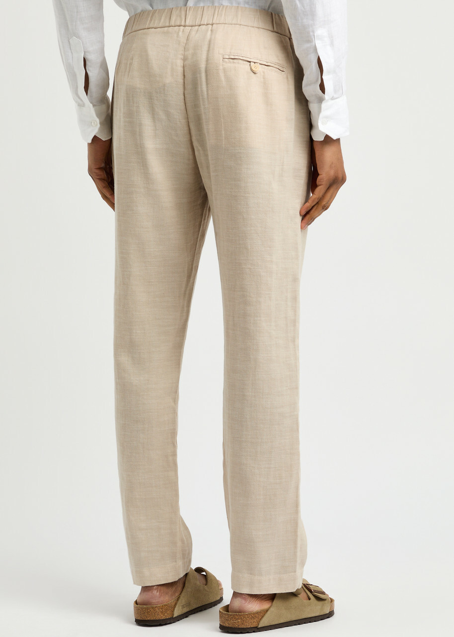 Frescobol carioca Oscar Linen-blend Trousers Beige
