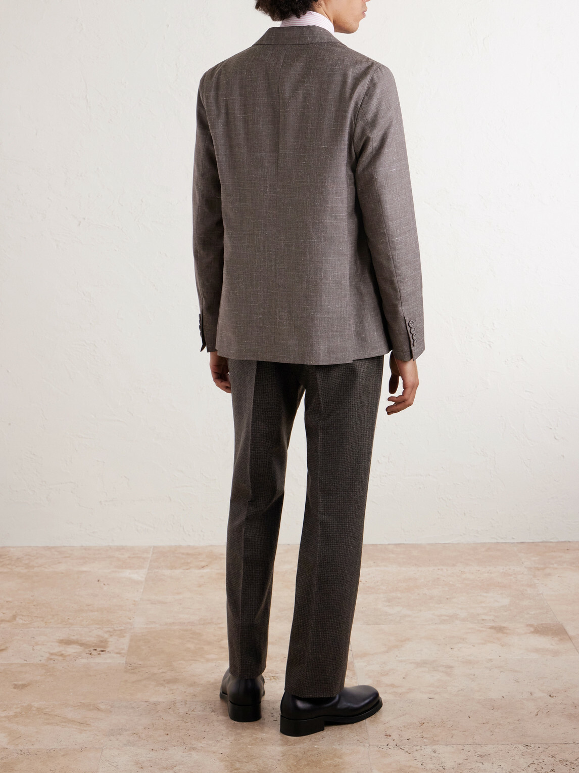 J. Mueser - Waverly Straight-Leg Checked Virgin Wool Suit Trousers - Brown