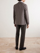 J. Mueser - Waverly Straight-Leg Checked Virgin Wool Suit Trousers - Brown
