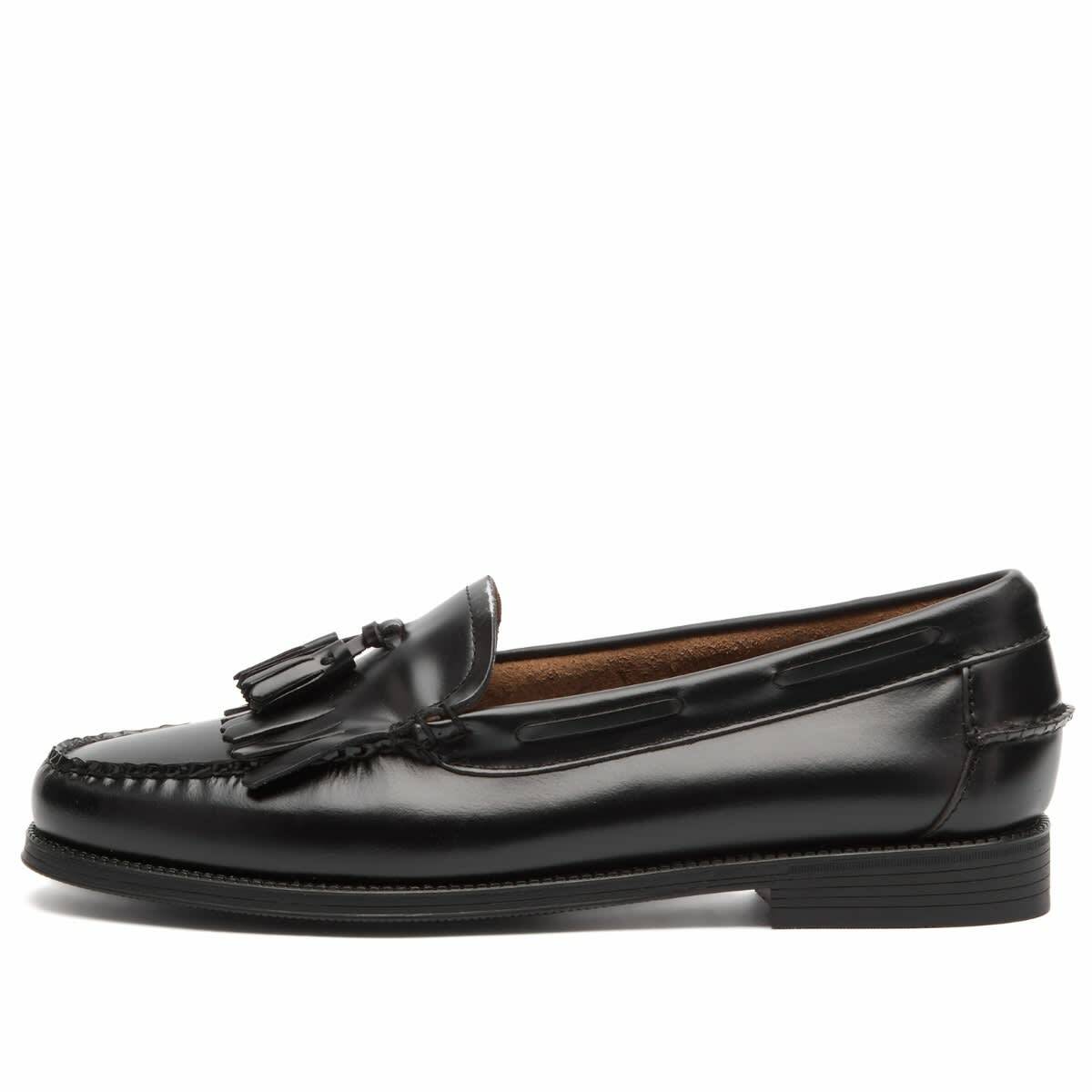 Bass Weejuns Women's II Esther Kiltie Loafer in Black Leather
