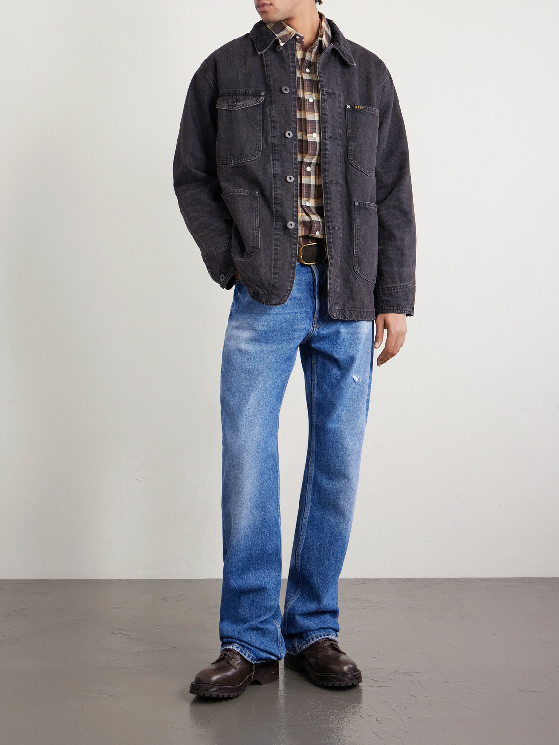 RRL - Corduroy-Trimmed Denim Jacket - Black