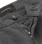 Ermenegildo Zegna - Grey Slim-Fit Garment-Dyed Stretch-Cotton Twill Trousers - Men - Gray