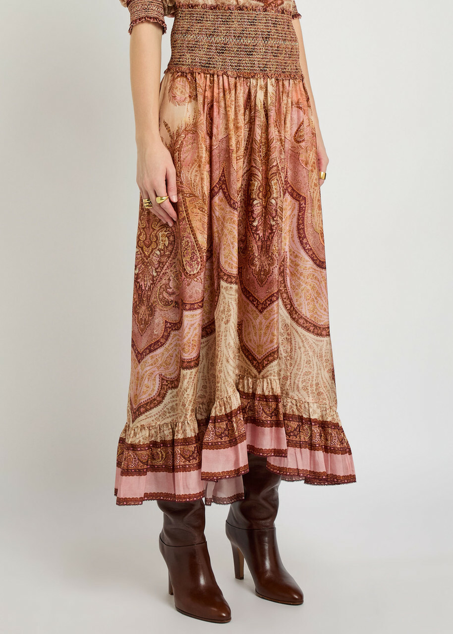 Zimmermann Wanderlust Patterned Silk Maxi Skirt Multicoloured 1