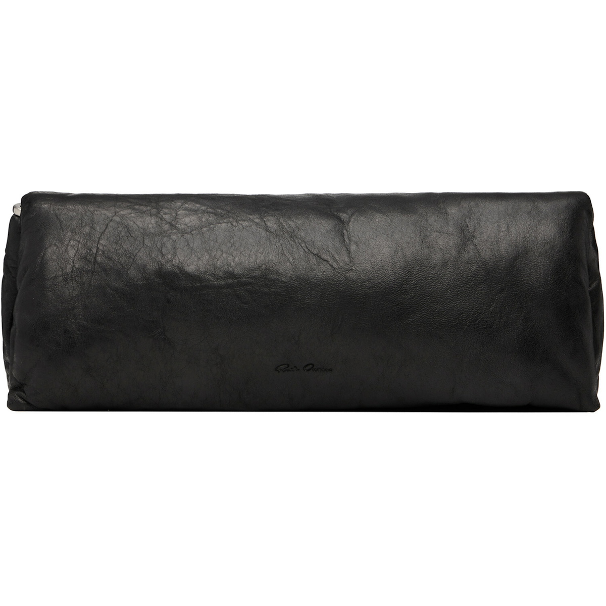 Rick Owens Black Tower Tumbled Lamb Clutch