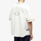 Men's AAPE College Baseball Shirt in Ivory