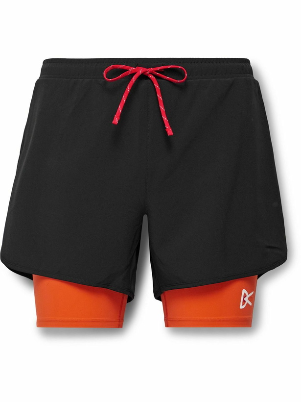 Photo: DISTRICT VISION - Aaron Layered Mesh-Trimmed Shell Drawstring Shorts - Black